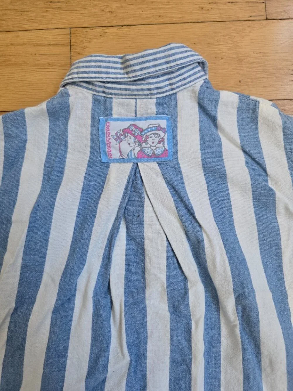 Vintage 80s | OshKosh B'Gosh Blue Stripe Short Sleeve Button Up Shirt Toddler